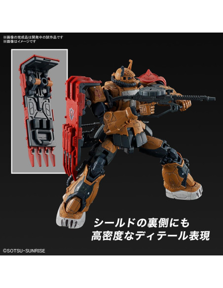 Modelo Zaku II F Type Solari Bandai HG 1/144 Detalles CGI