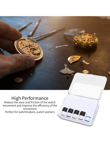 5PCS Aceite Lubricante Sintético para Relojes DHASUWT