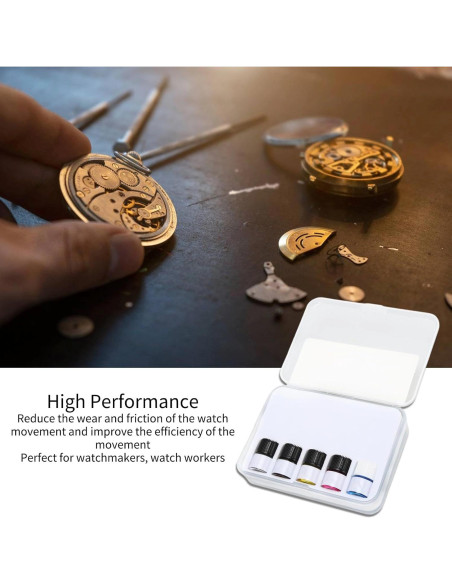 5PCS Aceite Lubricante Sintético para Relojes DHASUWT