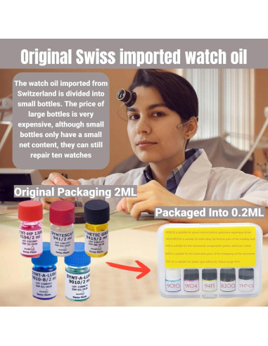 5PCS Aceite Lubricante Sintético para Relojes DHASUWT