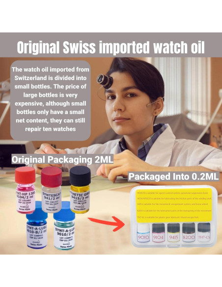 5PCS Aceite Lubricante Sintético para Relojes DHASUWT