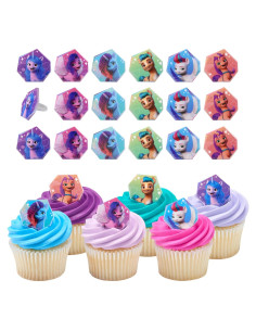 DecoPac Anillos de My Little Pony - 24 Decoraciones para Cupcakes