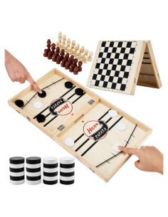 Juego de Mesa 2 en 1 Hockey de Aire y Ajedrez HELLO PAPAYA