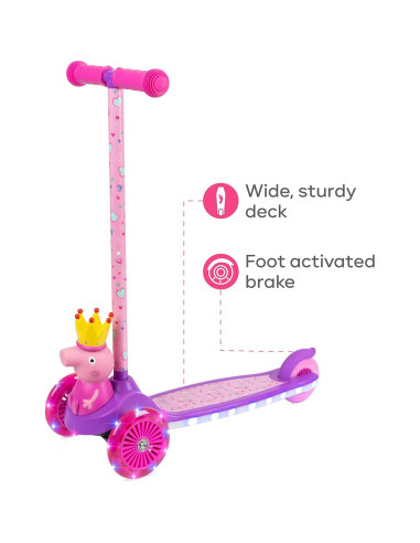 Patinete Voyager Peppa Pig 3 Ruedas Iluminado 3,15 kg