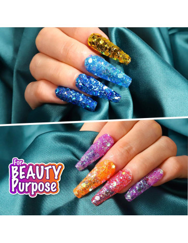 Purpurina Holográfica Gruesa LEOBRO 15 Colores 150g para Manualidades