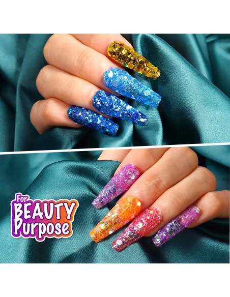 Purpurina Holográfica Gruesa LEOBRO 15 Colores 150g para Manualidades