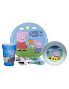 Juego de Vajilla Peppa Pig 5 Piezas - Apto Niños 3 Años