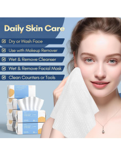 Toalla Facial Desechable PoeticEHome - Algodón Ultra Suave 100 Unidades 2