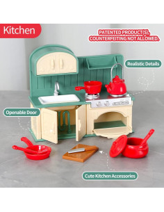 Juego de Muebles para Casa de Muñecas TAKIHON 4 Piezas 2