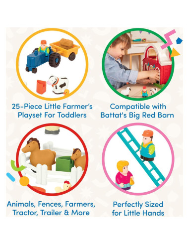 Juego de Granja Battat - 25 Piezas con Animales y Accesorios