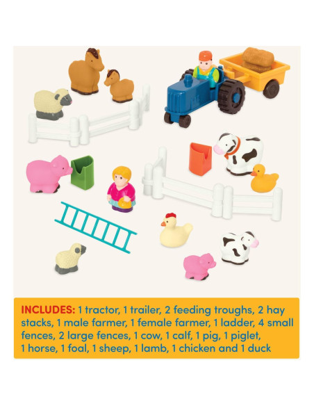 Juego de Granja Battat - 25 Piezas con Animales y Accesorios