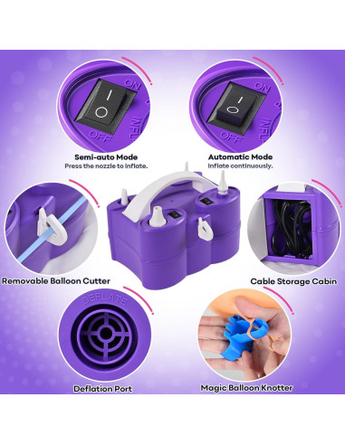 Bomba de aire eléctrica 3 en 1 Togvu para globos y flotadores