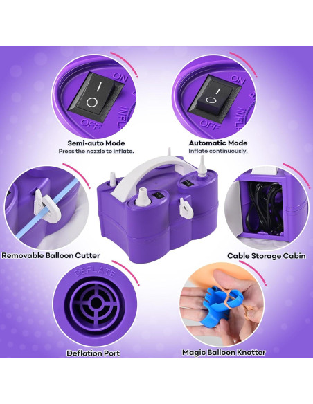 Bomba de aire eléctrica 3 en 1 Togvu para globos y flotadores