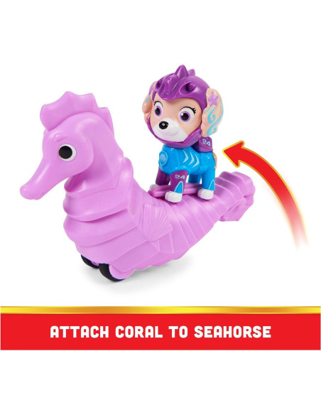 Figuras de Acción PAW Patrol Aqua Pups Coral y Caballito