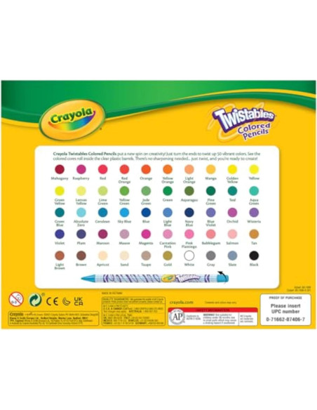 Juego de Lápices de Colores Crayola Twistables 50 unidades
