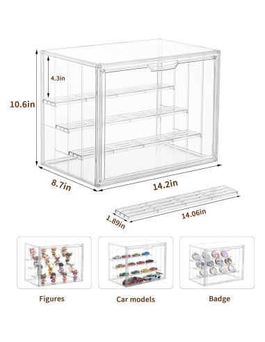 Caja de Exhibición Acrílica LXLXXL Ajustable 4 Capas