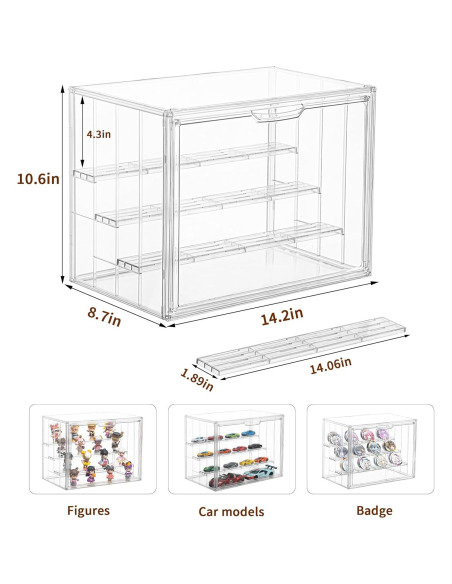Caja de Exhibición Acrílica LXLXXL Ajustable 4 Capas