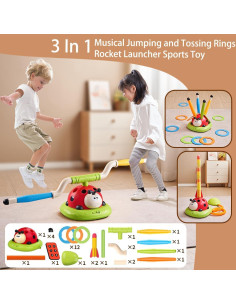 Juego Musical 3 en 1 Powza para Niños - Saltar, Aros y Cohetes 2