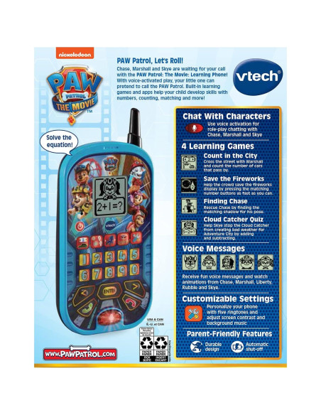 Teléfono de Aprendizaje VTech PAW Patrol - Azul 2-5 años