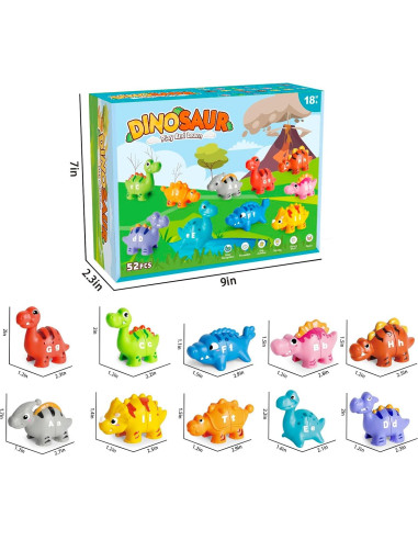 Juguete Educativo Dinosaurios 52 PCS ABC para Niños