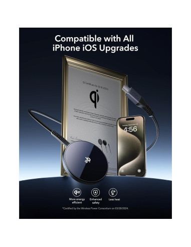 Cargador Inalámbrico ESR MagSafe 15W para iPhone y AirPods