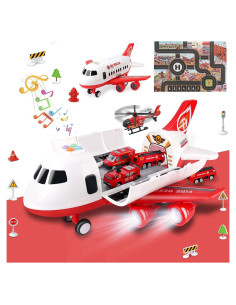 Juguete de avión Dwi Dowellin con coches y tapete 39x56cm