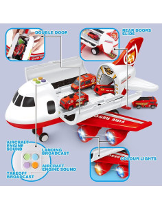 Juguete de avión Dwi Dowellin con coches y tapete 39x56cm 2