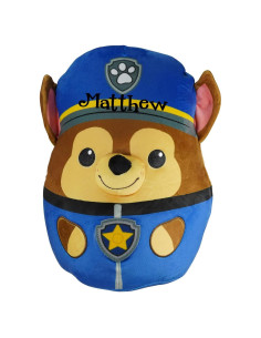 Peluche Chase Squish Paw Patrol 30 cm - Suave y Personalizable