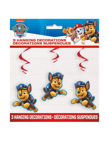 Decoraciones Colgantes Paw Patrol - Paquete de 3 - 66 cm