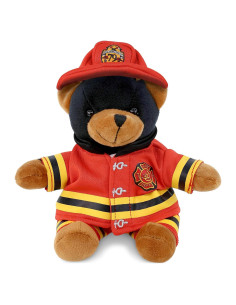 DolliBu Oso Negro Bombero Peluche Personalizable 16 cm