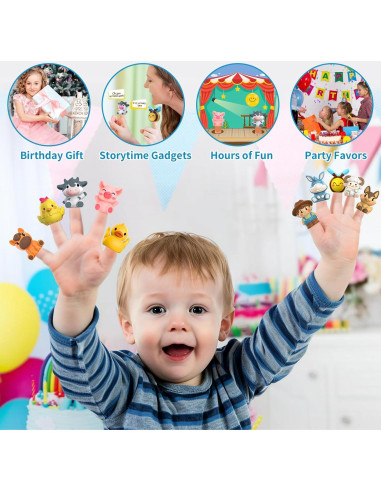 Títeres de Dedo de Granja Oriate 10 Pcs Juguetes para Bebés