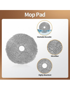 6 Almohadillas de Mopa Lavables para Aspiradora Lydsto W2 2
