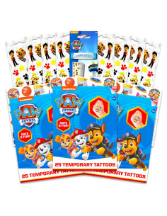 Conjunto de Fiesta Paw Patrol - 150 Pegatinas y 75 Tatuajes