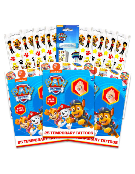 Conjunto de Fiesta Paw Patrol - 150 Pegatinas y 75 Tatuajes