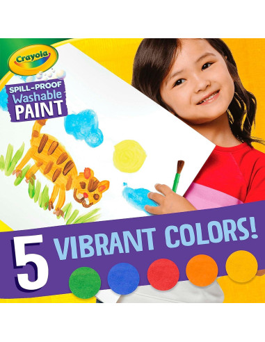 Juego de Pintura Lavable Crayola 5 Tarros 40 ml Niños 3+