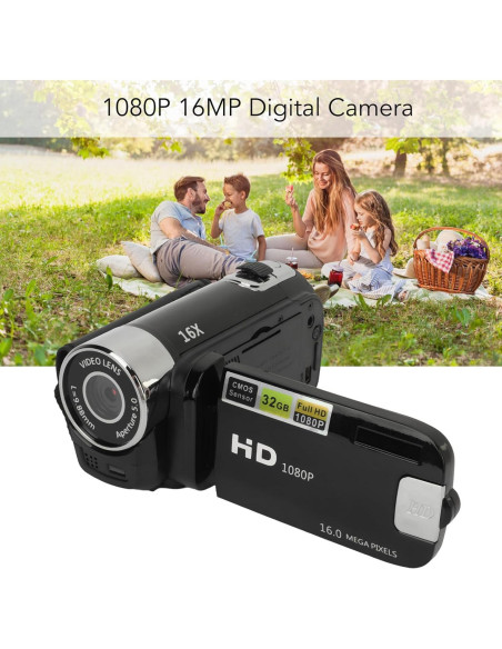 Cámara de Video Sanpyl 1080P 16MP 16X Zoom Pantalla 2.4"