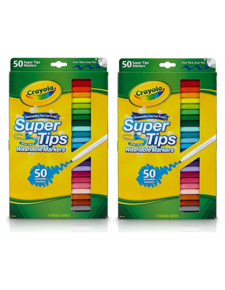 Marcadores Crayola Super Tips Lavables 50 Colores 2 Paquetes