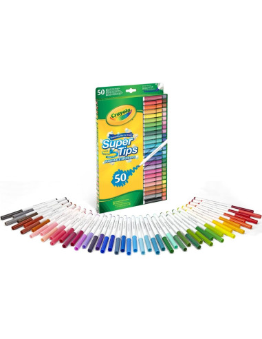 Marcadores Crayola Super Tips Lavables 50 Colores 2 Paquetes