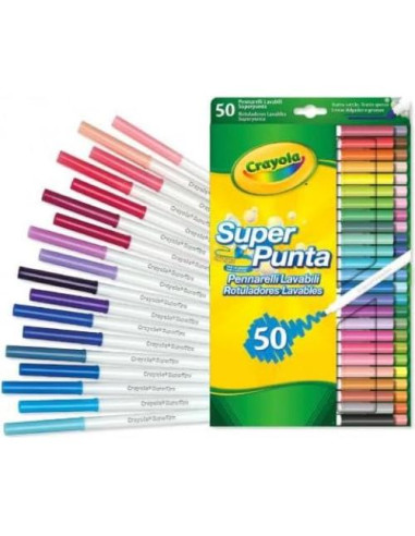 Marcadores Crayola Super Tips Lavables 50 Colores 2 Paquetes