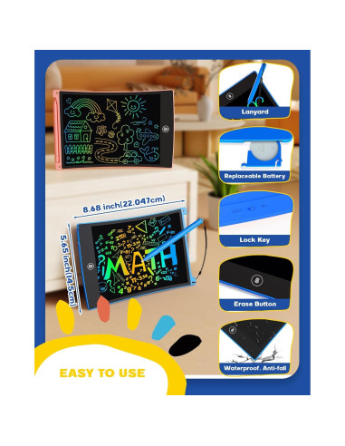 Tableta de Escritura LCD Bravokids 2 Pack 21.6 cm Niños