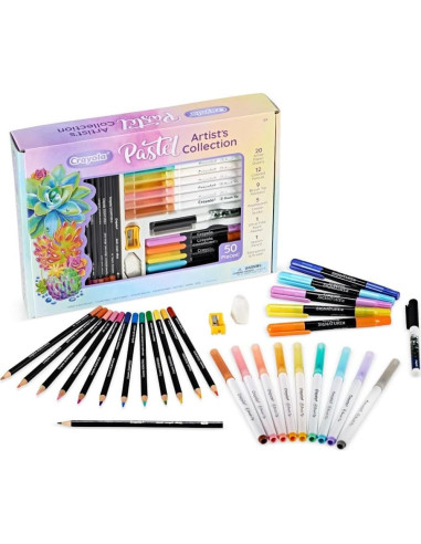 Kit de Arte Pastel Crayola 50 Piezas para Niños 8+
