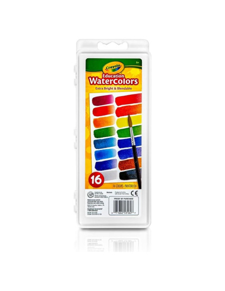Juego de Pintura Acuarela Crayola 16 Colores Lavables para Niños Juego de Pintura Acuarela Crayola 16 Colores Lavables para Niños