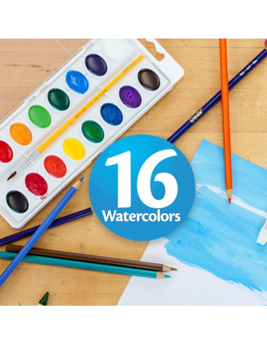 Juego de Pintura Acuarela Crayola 16 Colores Lavables para Niños