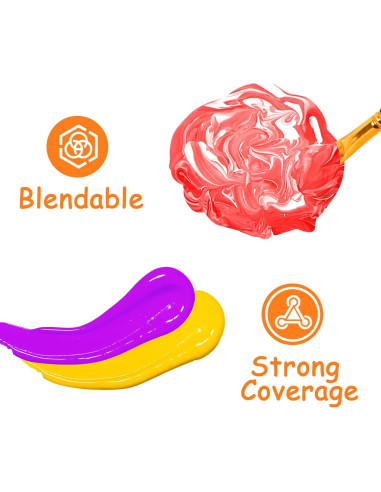 Pintura de Dedos ABEIER 12 Colores Lavable No Tóxica