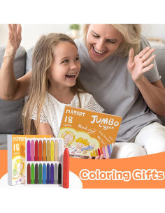 Crayones Jumbo MASSRT Triángulo 18 Colores Irrompibles 2