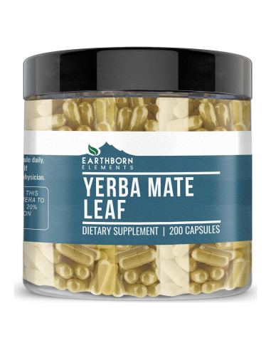 Cápsulas de Hoja de Yerba Mate Earthborn Elements 200 Unidades