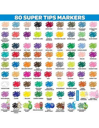 Marcadores Lavables Super Tips Las Mega Ofertas 80 Pzs
