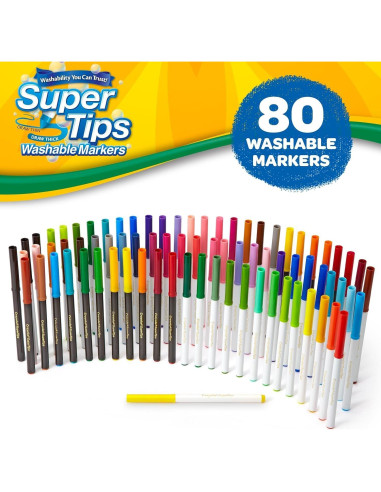 Marcadores Lavables Super Tips Las Mega Ofertas 80 Pzs