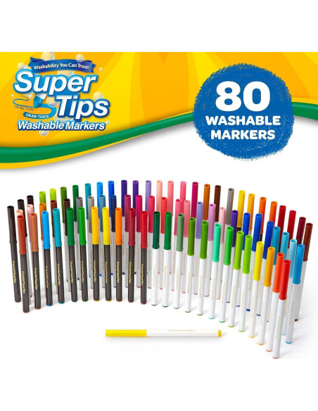 Marcadores Lavables Super Tips Las Mega Ofertas 80 Pzs