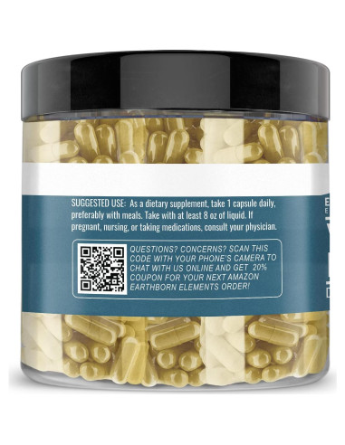 Cápsulas de Hoja de Yerba Mate Earthborn Elements 200 Unidades